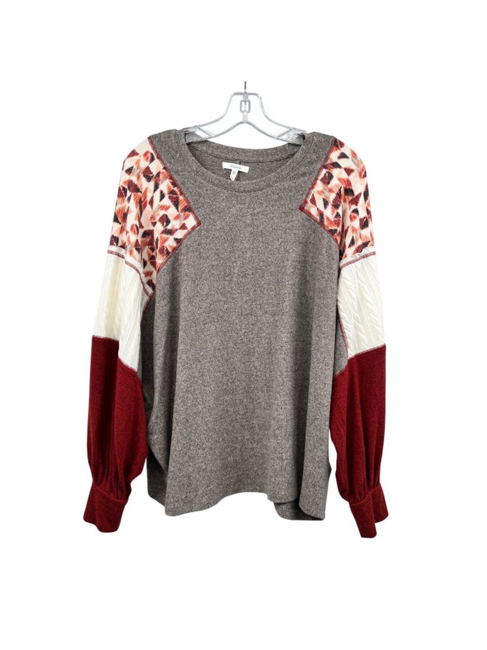 Maurices Womens Mixed Media Top Long Dolman Sleeve Multicolor Size XL